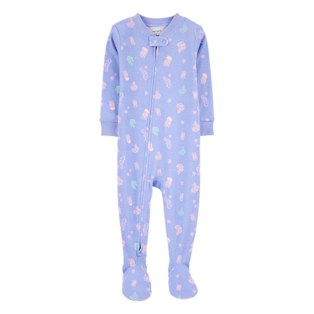 Carter's Toddler Girl 1-Piece Jellyfish 100% Snug Fit Cotton Footie Pajamas.