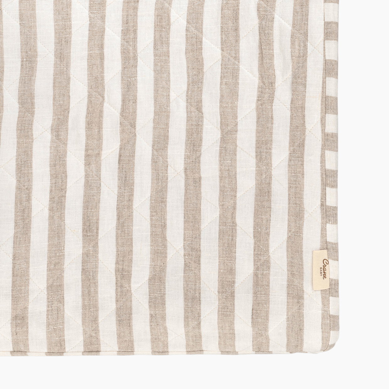 Crane Baby Finley Quilted Linen Stripe Changing Pad Cover.