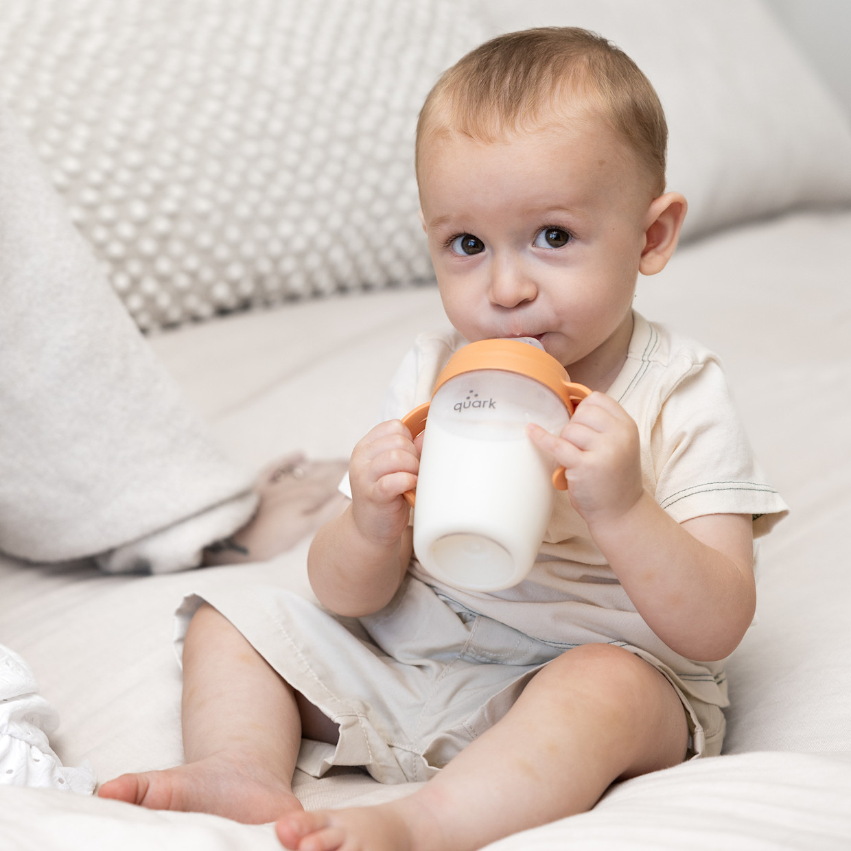 Quark BuubiBottle Sip Toddler Sippy Cup - Orange.