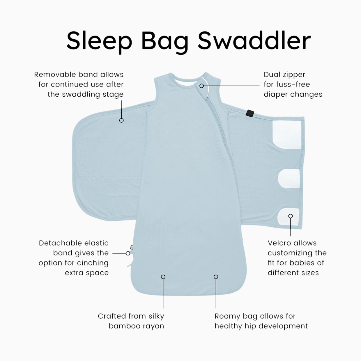 Kyte Baby Sleep Bag Swaddler - Fog, X-Small.