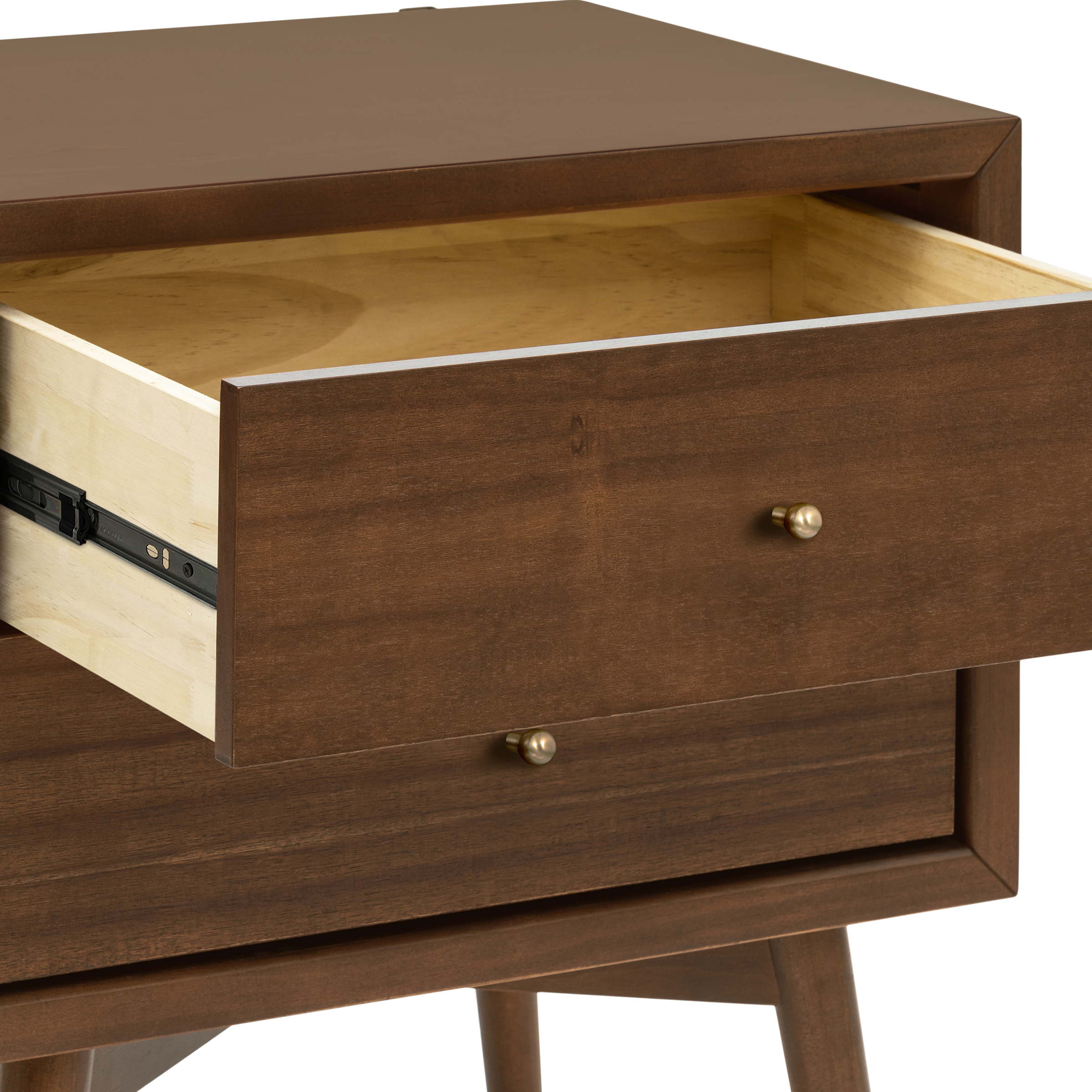 babyletto Palma Assembled Nightstand - Natural Walnut.