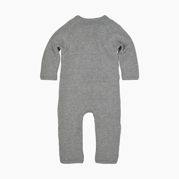 Burt's Bees Baby Organic Quilted Bee Wrap Front Jumpsuit - Heather Grey, 0-3 Months.