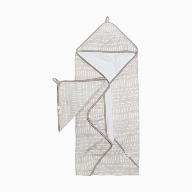 Loulou Lollipop Hooded Towel Set - Grey Mudcloth.