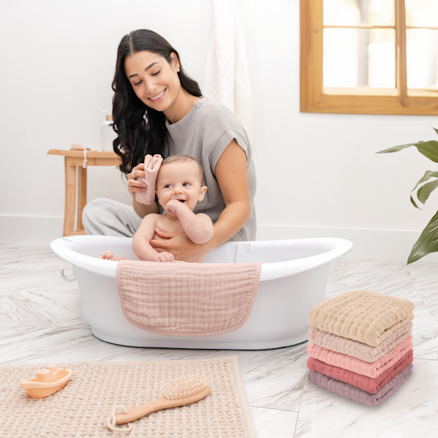 Comfy Cubs 6-Layer Muslin Baby Washcloths Set.