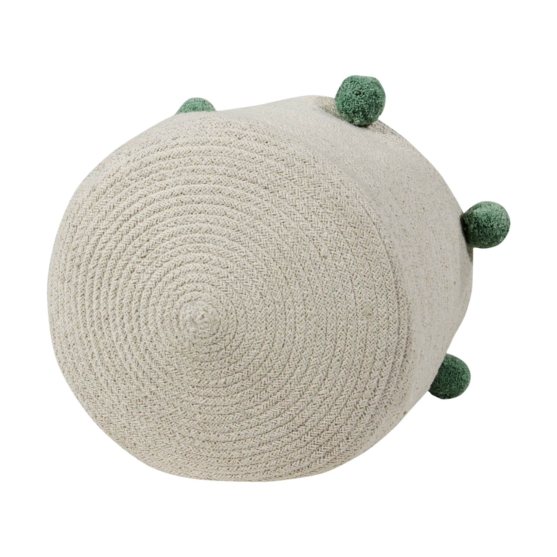 Lorena Canals Cotton Bubbly Basket - Natural/Green.