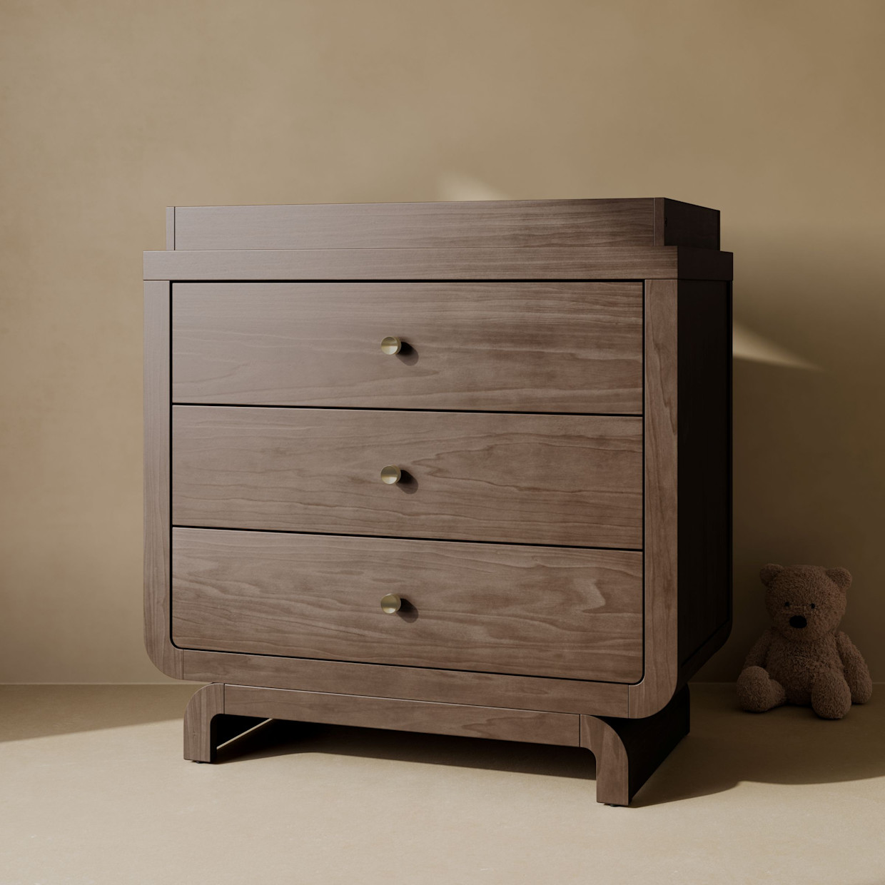 Storkcraft Santorini 3 Drawer Chest with Removable Changing Topper - Hazelnut.