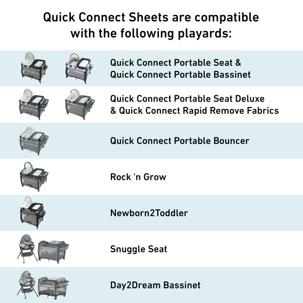 Graco Quick Connect Playard Fitted Sheet - Raleigh.