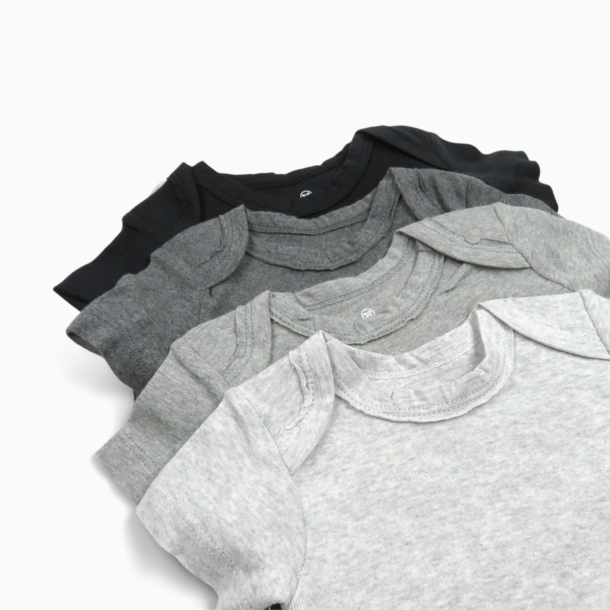 Honest Baby Clothing 5-Pack Organic Cotton Short Sleeve Bodysuits - Gray Ombre, 6-9 M, 5.