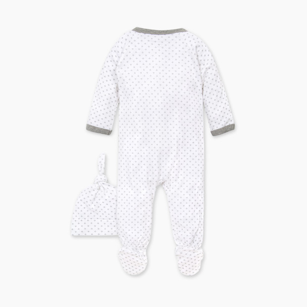 Burt's Bees Baby Organic Footed Wrap Front Jumpsuit & Knot Top Hat - Dottie Bee, 0-3 Months.