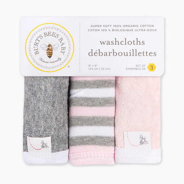 Burt's Bees Baby Organic Washcloth (3 Pack) - Blossom Stripe.