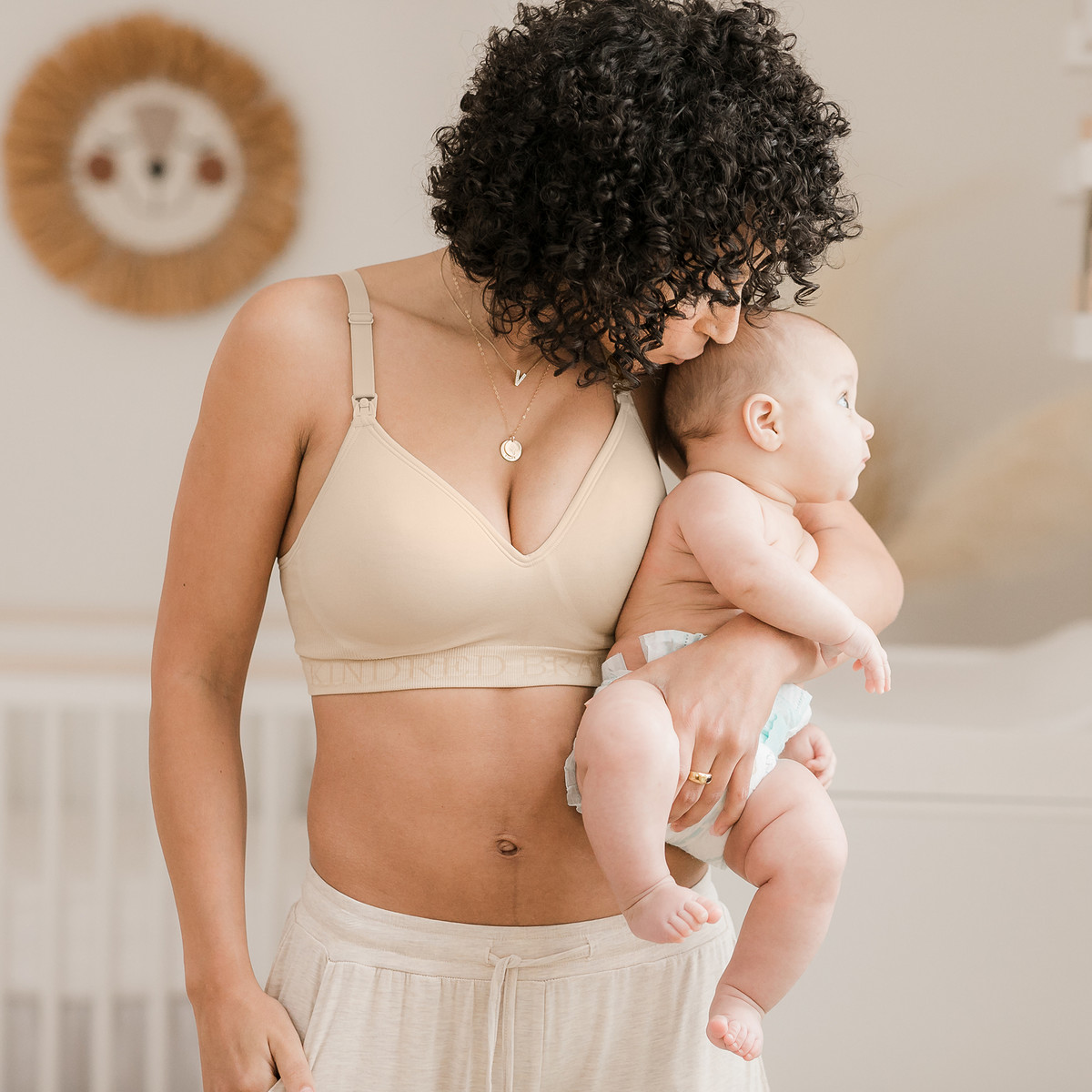 Kindred Bravely Signature Sublime Contour Maternity & Nursing Plunge Bra - Beige, 1X.