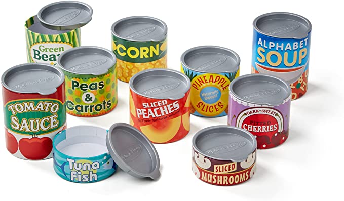 Melissa & Doug Let's Play House! Grocery Cans Play Food Kitchen Accessory.