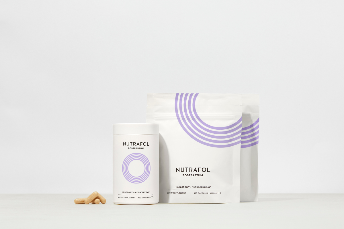 Nutrafol Postpartum Hair Growth Supplement 3-Month Delivery.