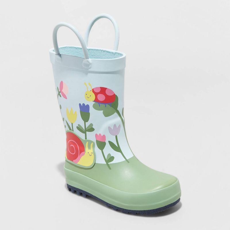 Cat & Jack Floral Print Rain Boots.