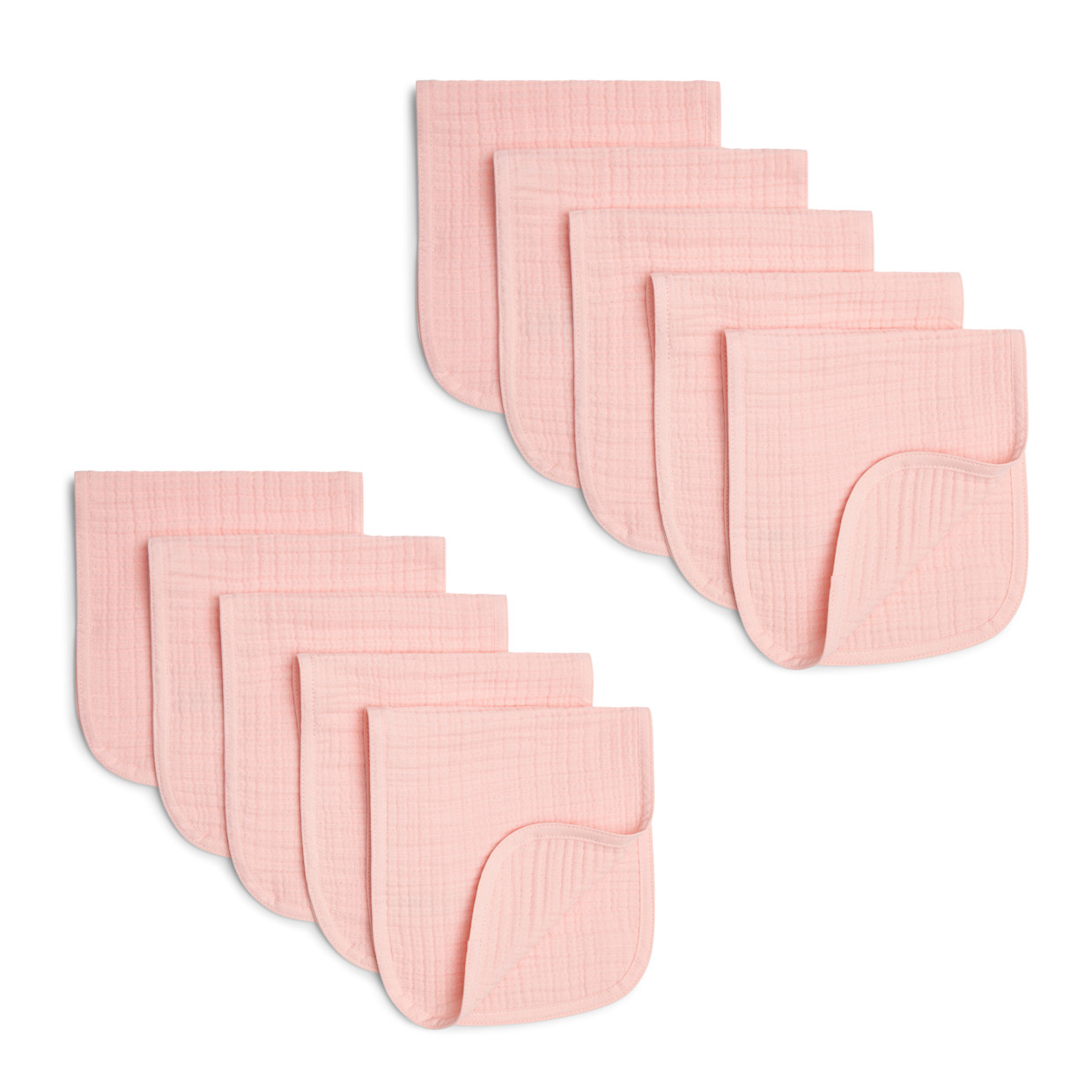 Small Story Organic Cotton Muslin Burp Cloths Multipack - Pink Hues, 10.