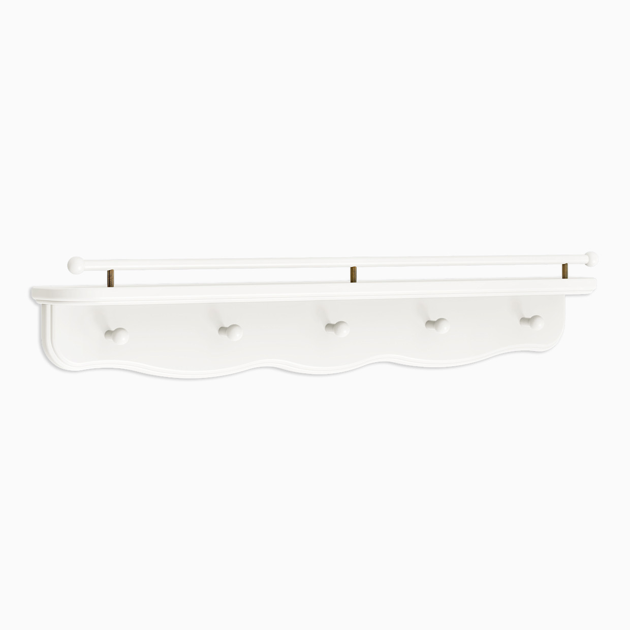 Namesake Liberty 31" Wall Shelf with Hooks - Warm White, Contemporary.
