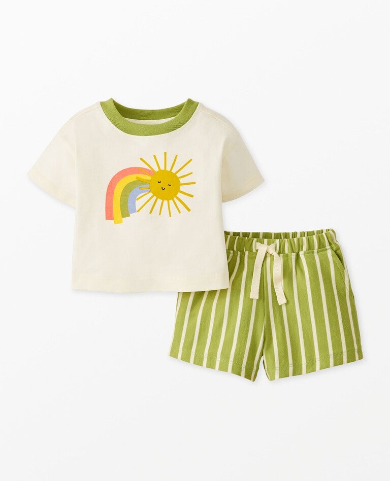 Baby Relaxed Fit Graphic T-Shirt & Shorts Set.