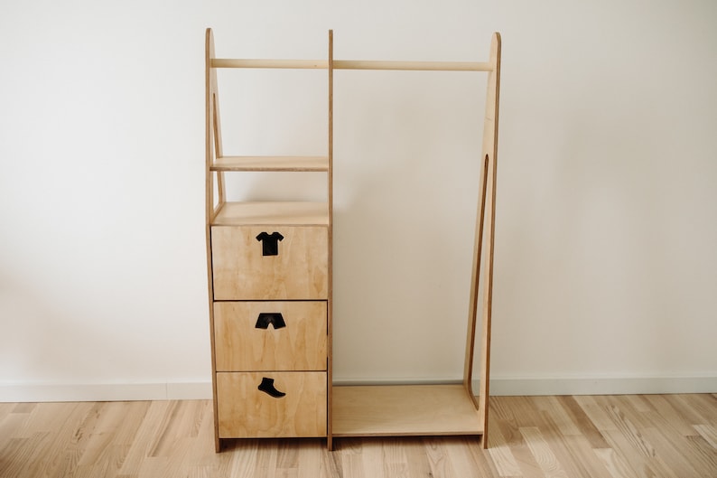 DuckWoodworksShop Montessori Children Wardrobe.