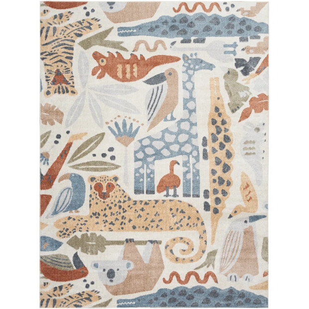 Zoomie Kids Astra Animals Ivory Rug.