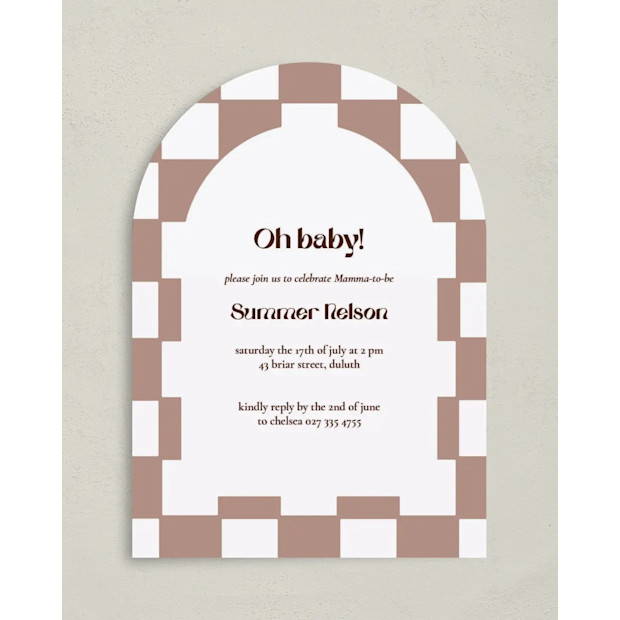 Checkered Celebration Baby Shower Invitation Cards.