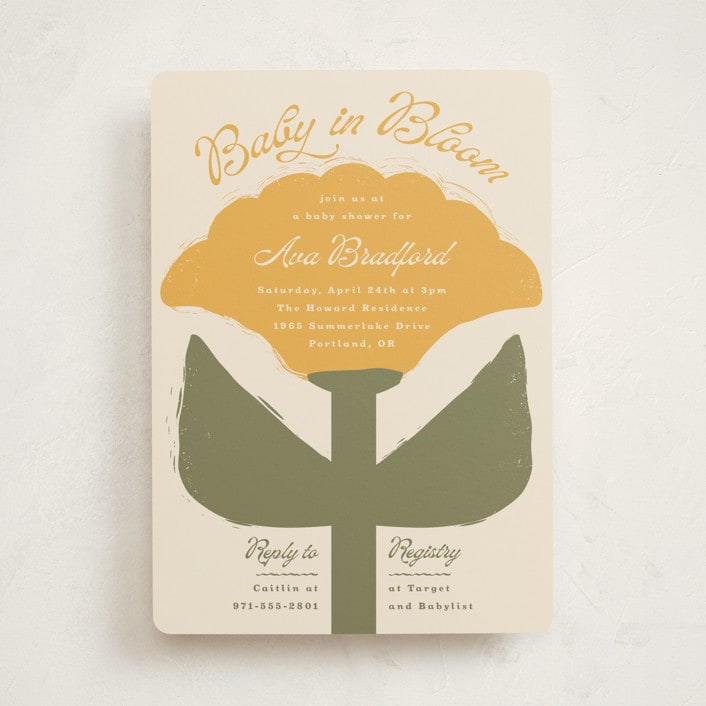 Minted Tulip Baby Shower Invitations by Lisa McLean.