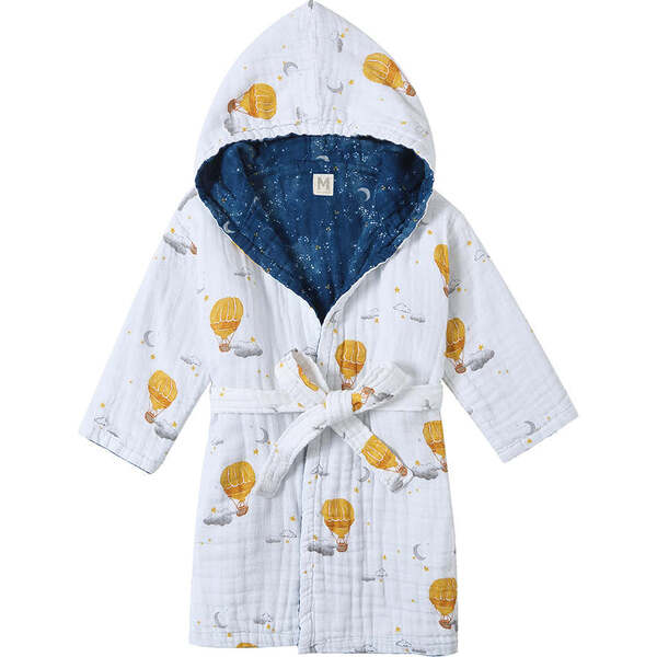 Malabar Baby Certified Organic Muslin Reversible Bath Robe.