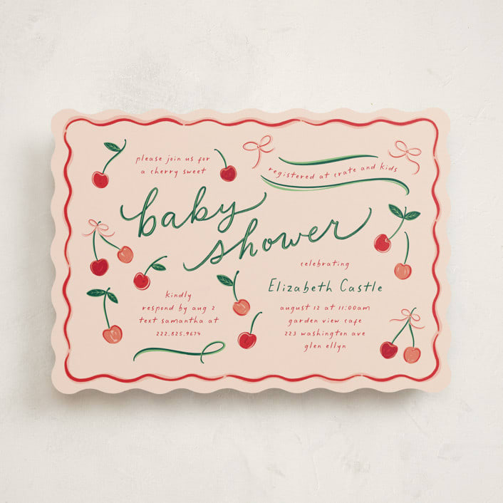 Minted Cherry Sweet Baby Shower Invitations.