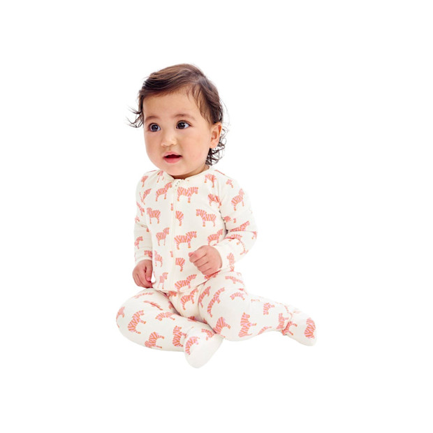 Primary Baby Organic Animal Friends Zip Footie.