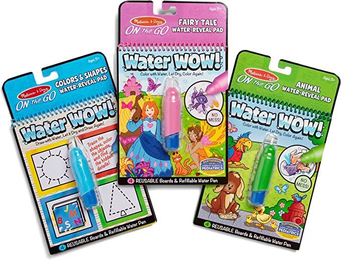 Melissa & Doug On the Go Water Wow! Reusable Water-Reveal Activity Pads.