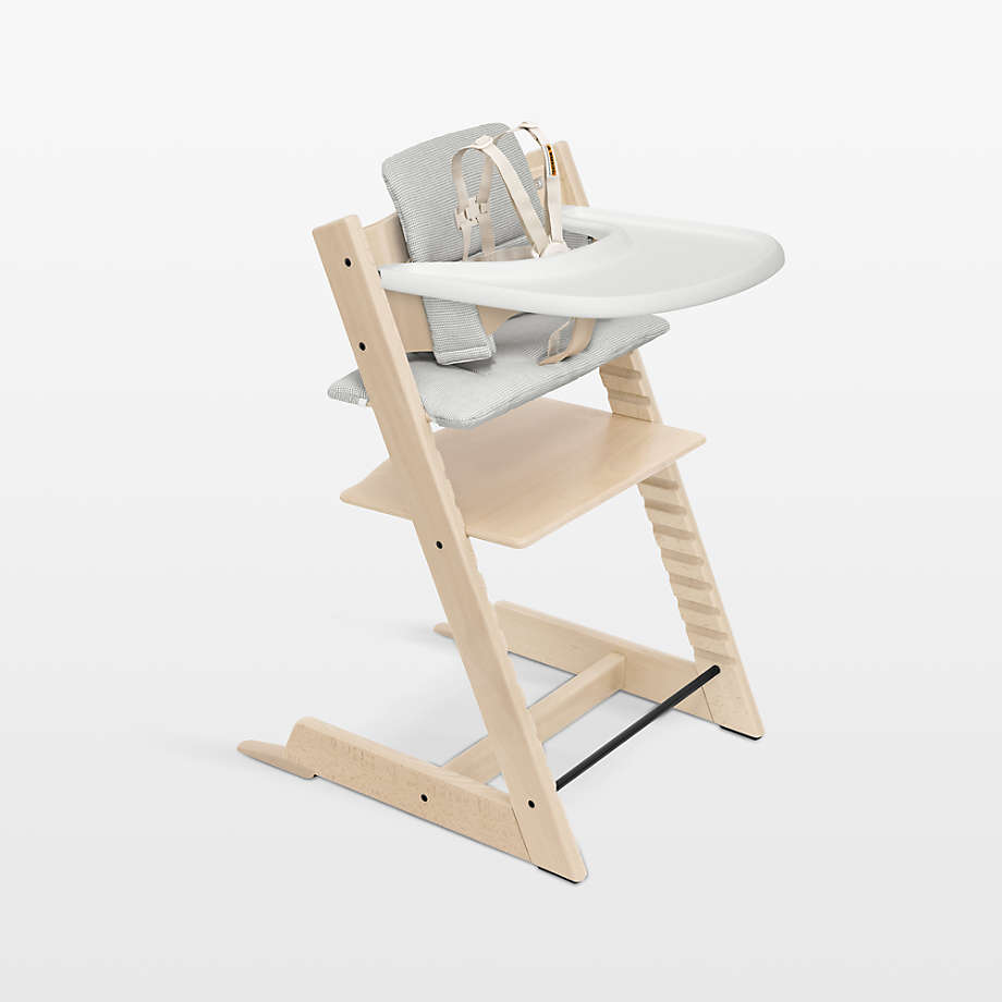 Stokke Tripp Trapp Complete Natural Wood Baby High Chair with Tray.