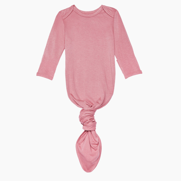 Posh Peanut Basic Knotted Gown - Dusty Rose Pink, 0-3 Months.
