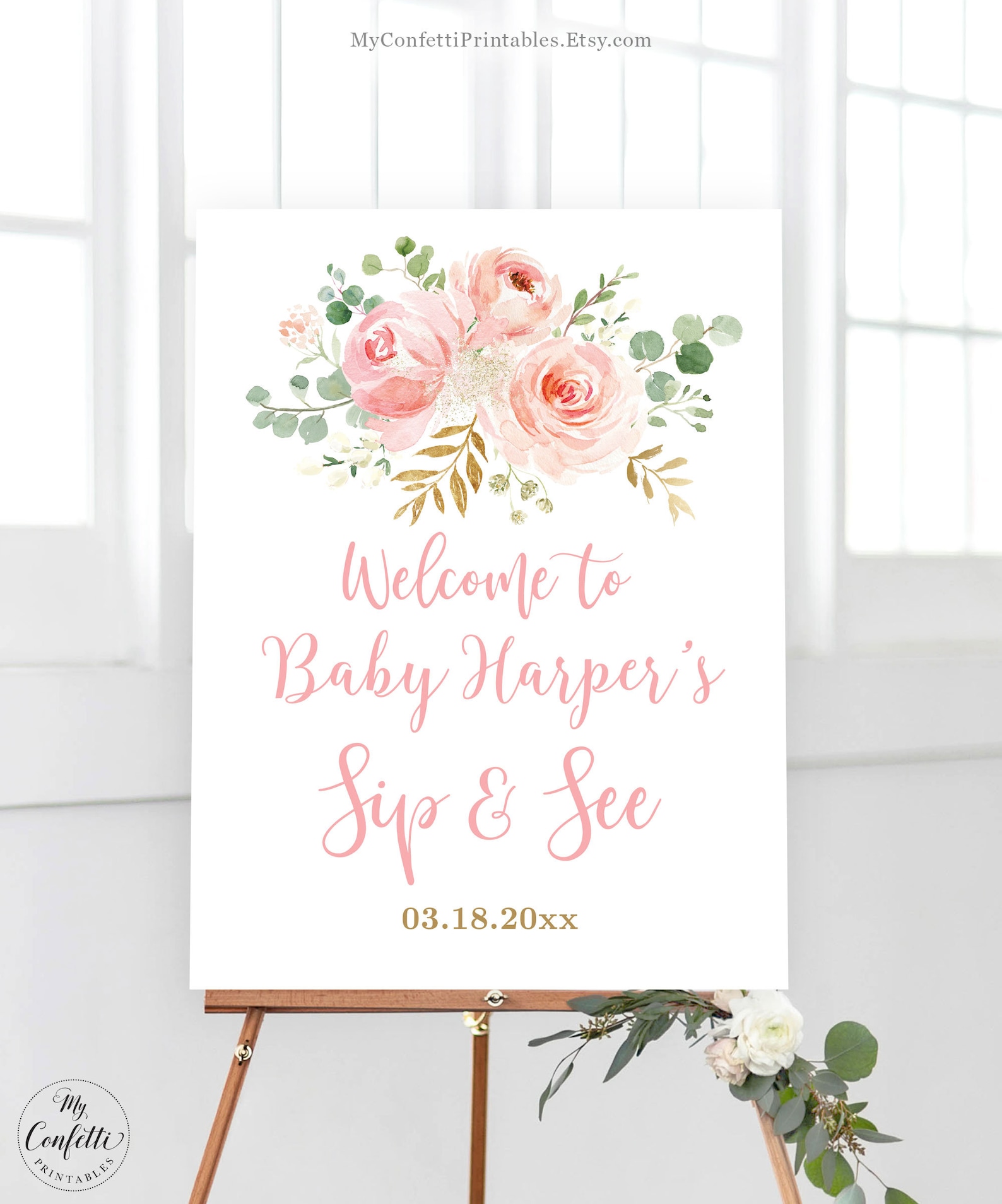 Sip & See Welcome Sign.