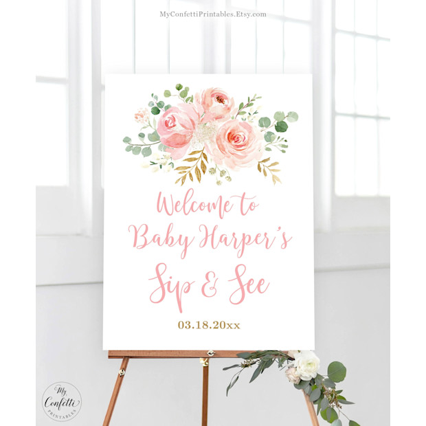 Sip & See Welcome Sign.