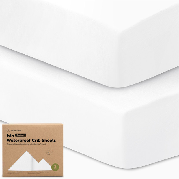 KeaBabies 2-Pack Isla (Protect+) Waterproof Crib Sheets.