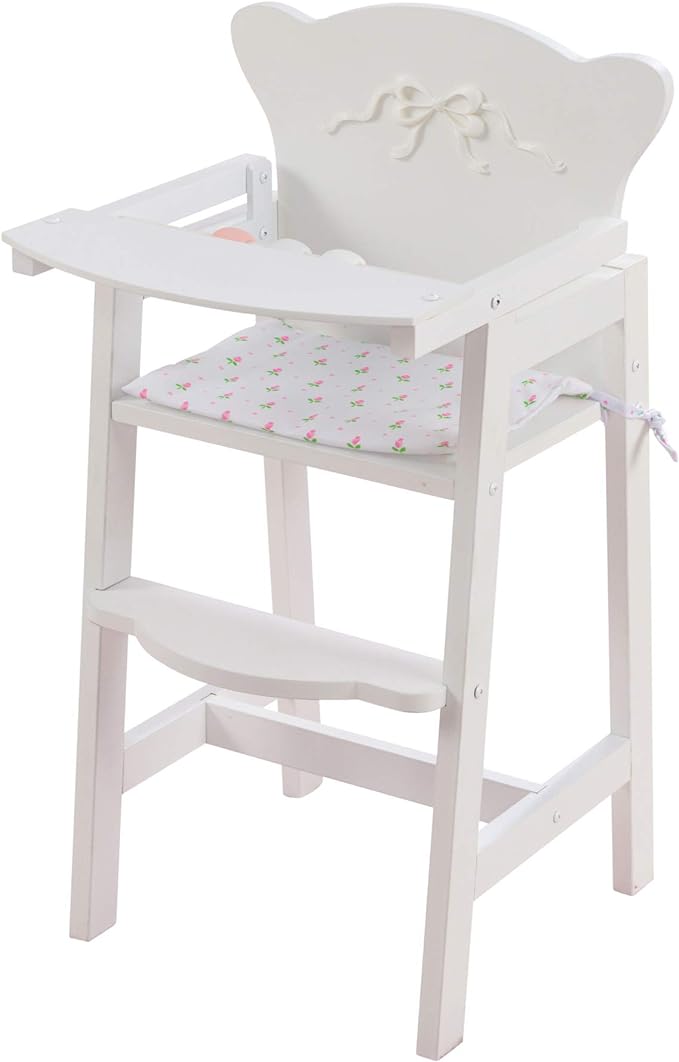 KidKraft Tiffany Bow Scalloped-Edge Wooden Doll High Chair.