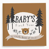 Lucy Darling Little Camper Baby Memory Book – First Year Journal, 5-Year Milestone Scrapbook & Photo Album – Rustic, Woodland Adventure Keepsake for Baby Boy or Girl – Ideal Gift