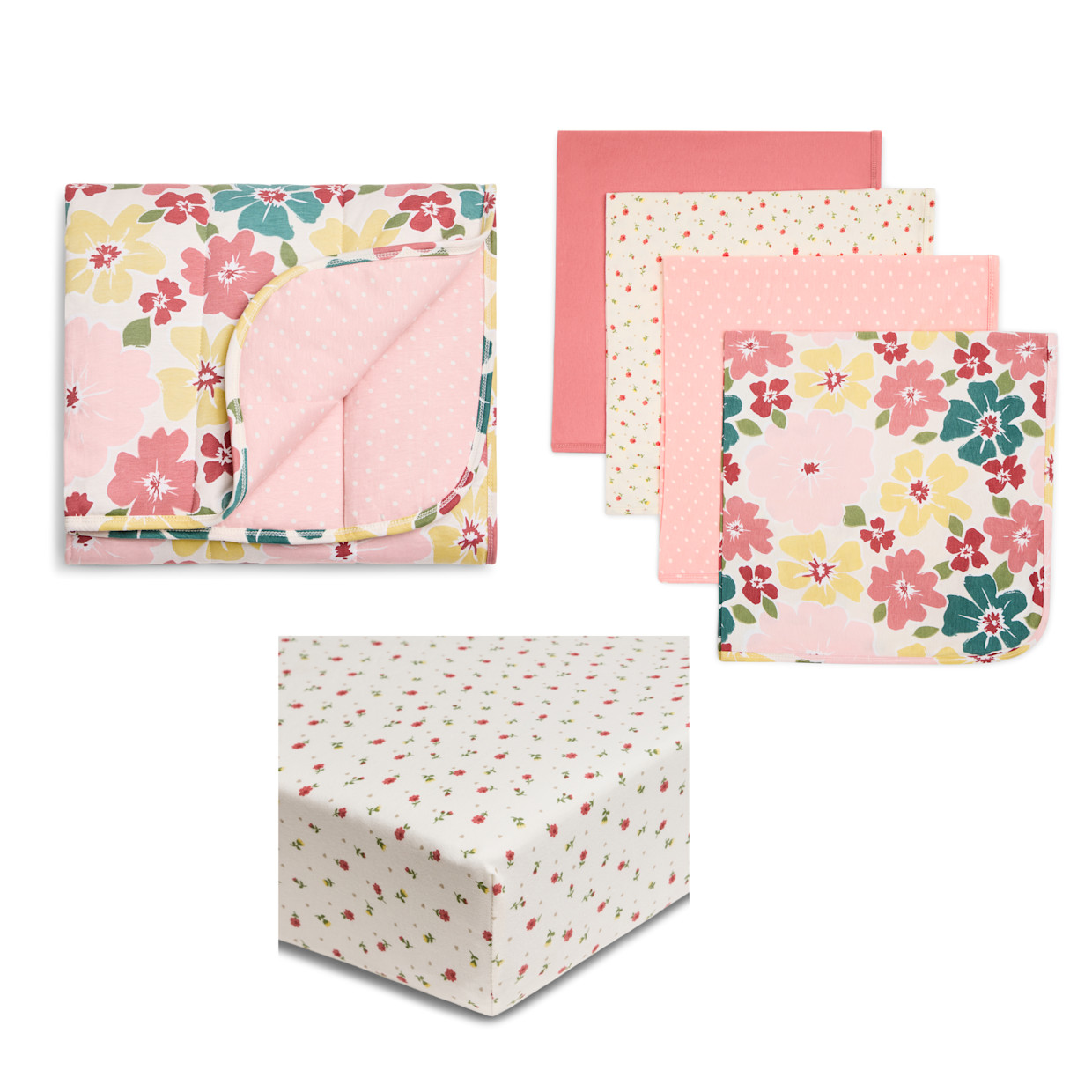 Small Story Organic Cotton Nursery Gift Set - Sweet Floral.