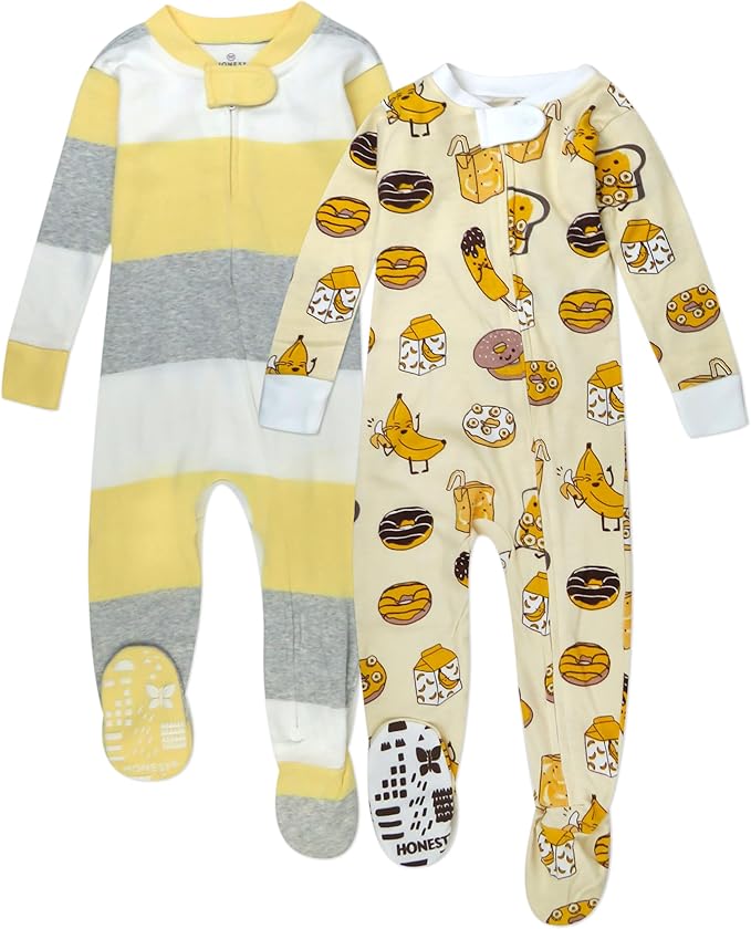 Honest Organic Cotton Snug-Fit Footed Pajama, 2-Pack.