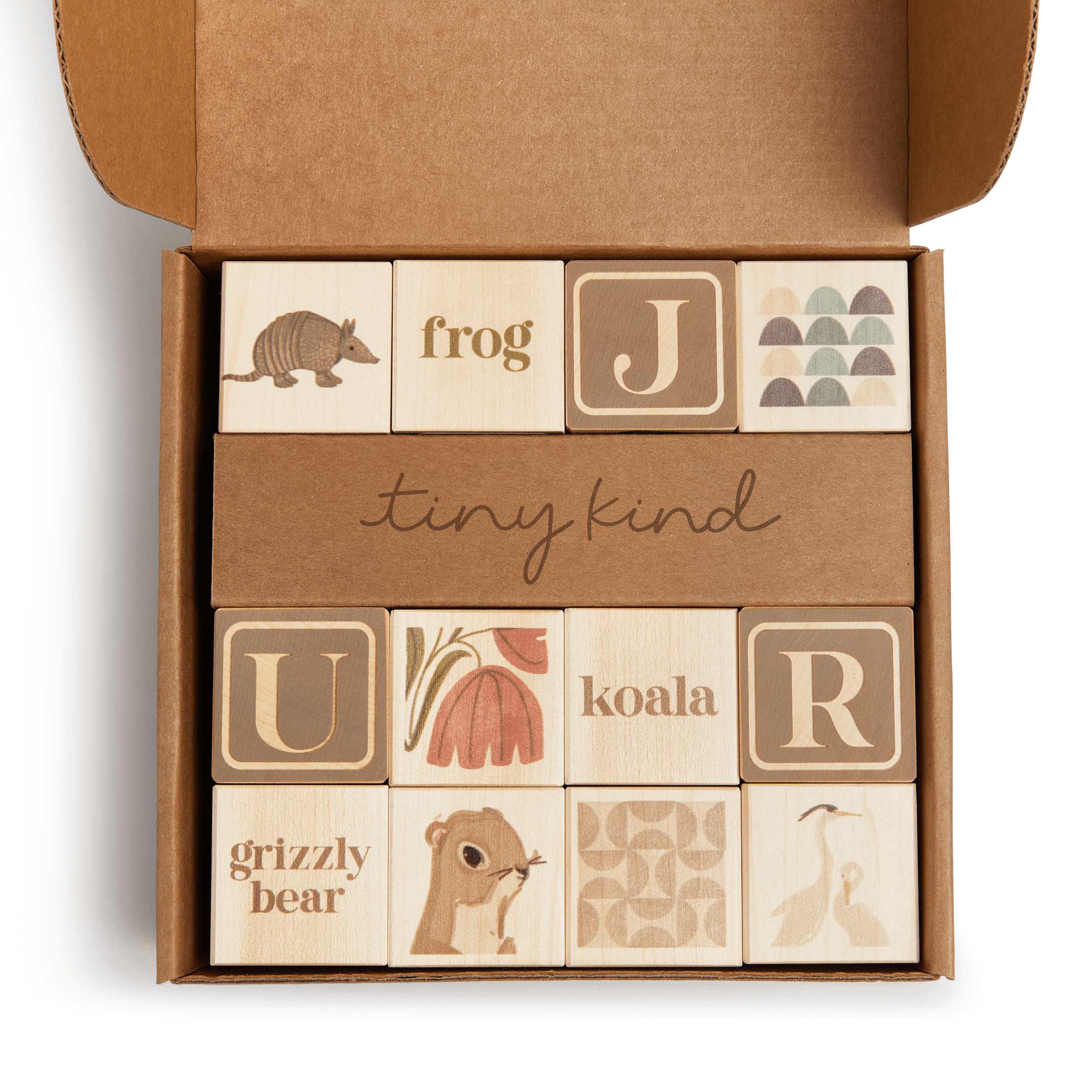 Tiny Kind Wooden Alphabet Blocks - Grey.