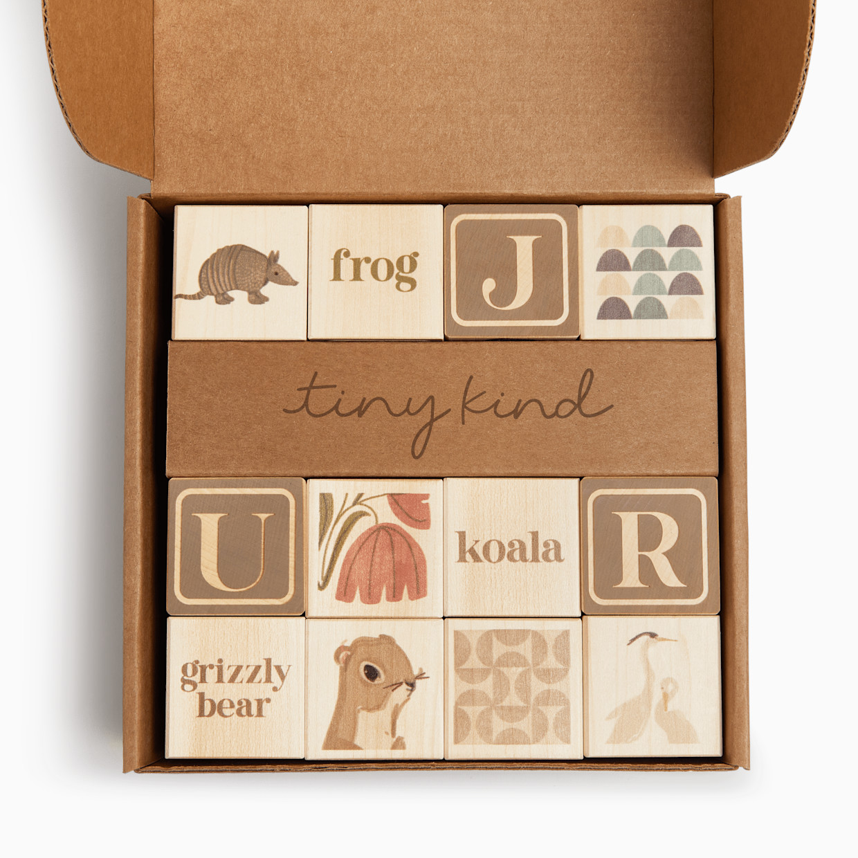 Tiny Kind Wooden Alphabet Blocks - Grey.