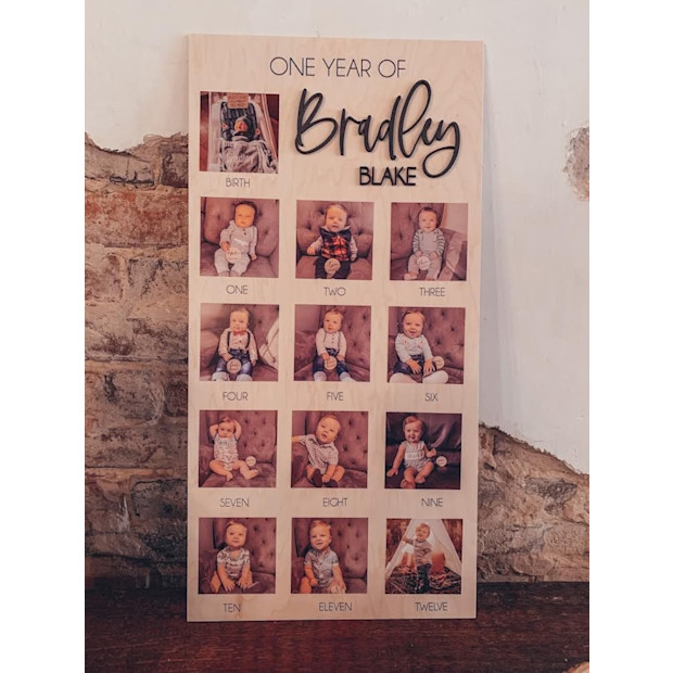 Rusticoakdesign One Year of Baby Display.