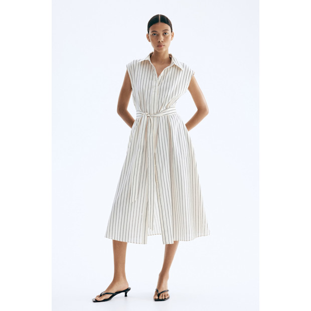 Linen-Blend Shirt Dress.