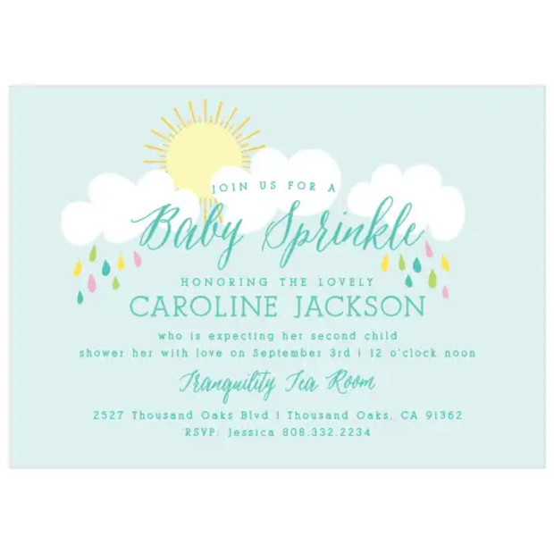 Sprinkle Shower Baby Shower Invitation.