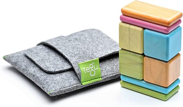 Tegu Pocket Pouch Magnetic Wooden Block Set.