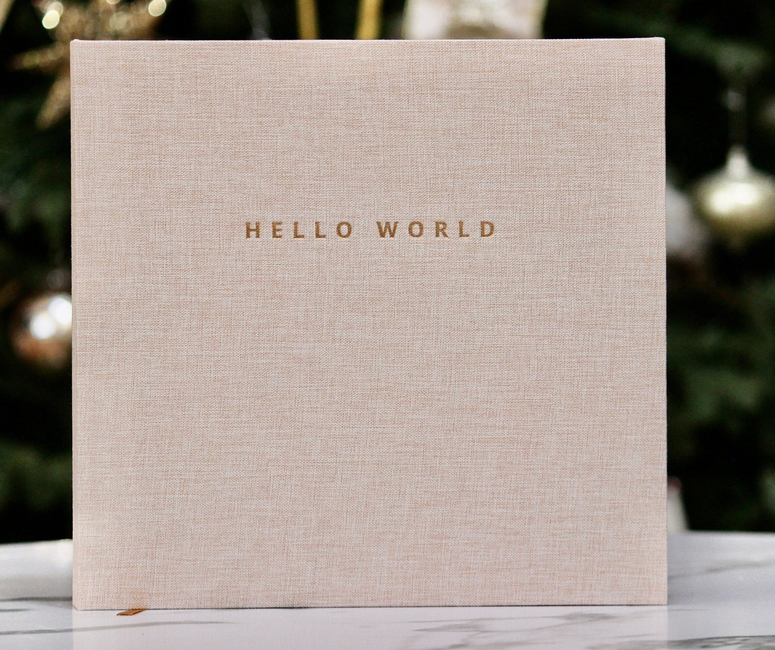 Linen Minimalist Baby Memory Book.