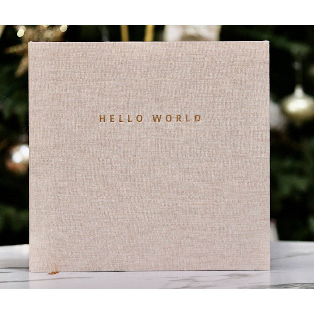 Linen Minimalist Baby Memory Book.