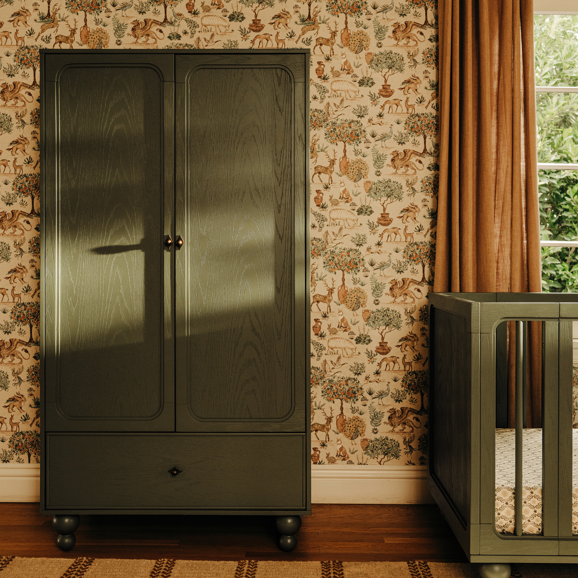 babyletto Astre Assembled Armoire by Nate Berkus - Archival Elm.