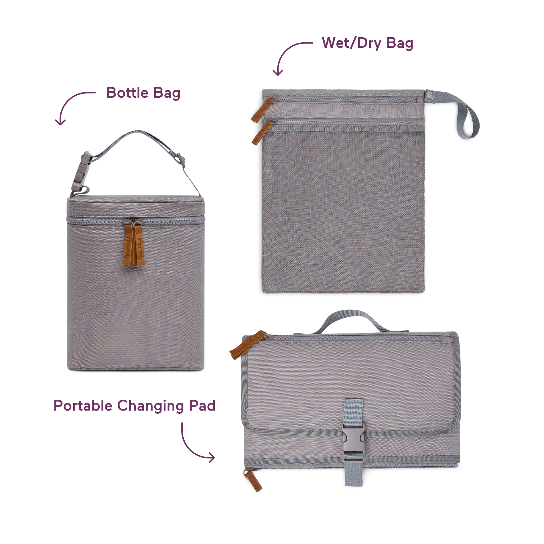 Sprucely Travel Essentials Bundle - Grey.