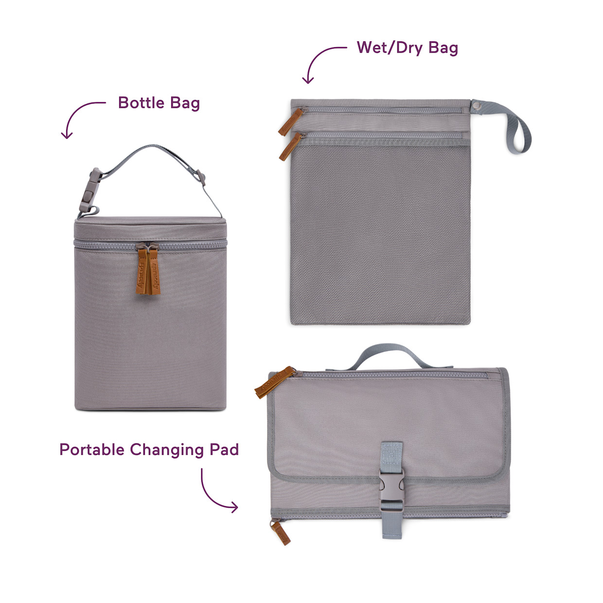 Sprucely Travel Essentials Bundle - Grey.
