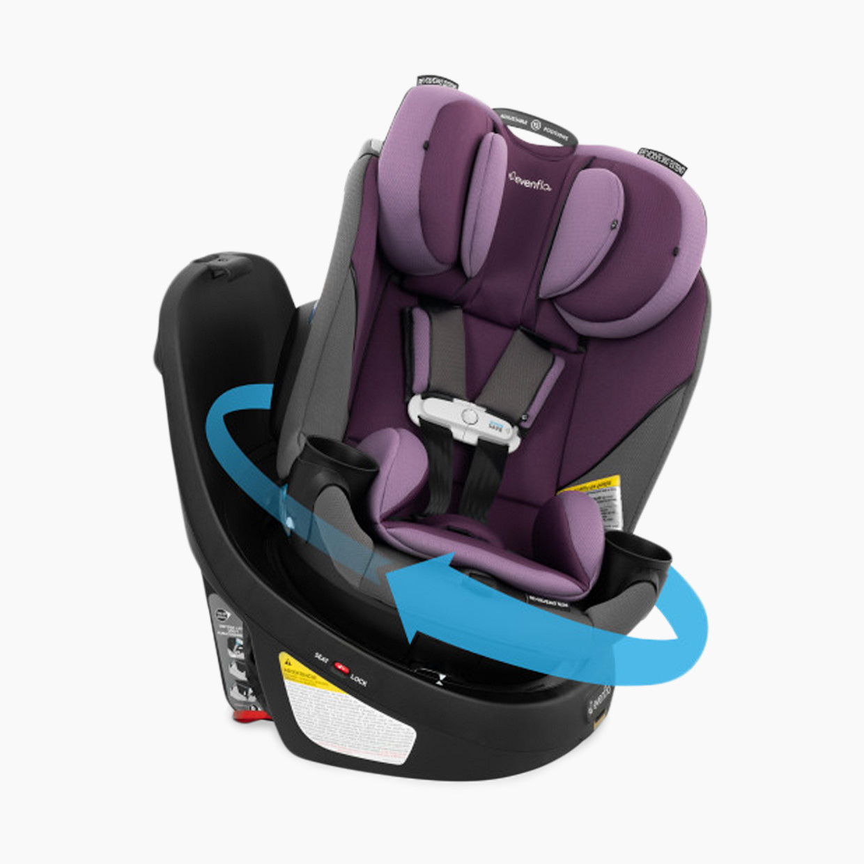 Evenflo Gold Revolve360 Slim 2-in-1 Rotational Car Seat with SensorSafe - Amethyst.